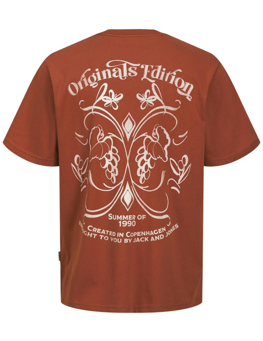 Camiseta Jack&Jones Acapulco marrón manga corta para hombre