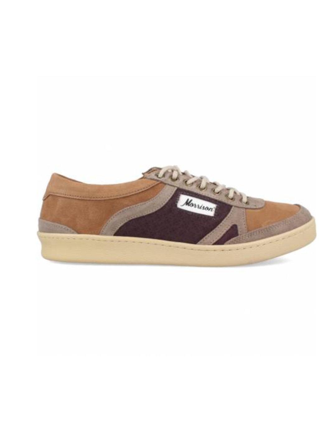 Zapatillas Morrison Atlas camel y granate de serraje unisex