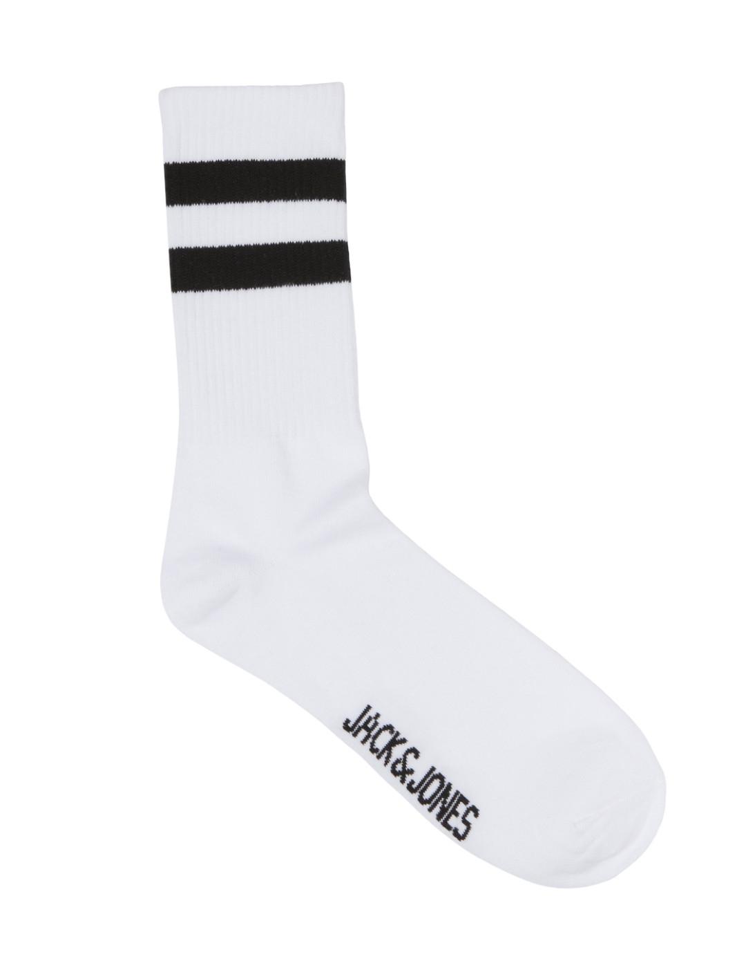 Calcetines altos Jack&Jones Gab blanco rayas negras hombre