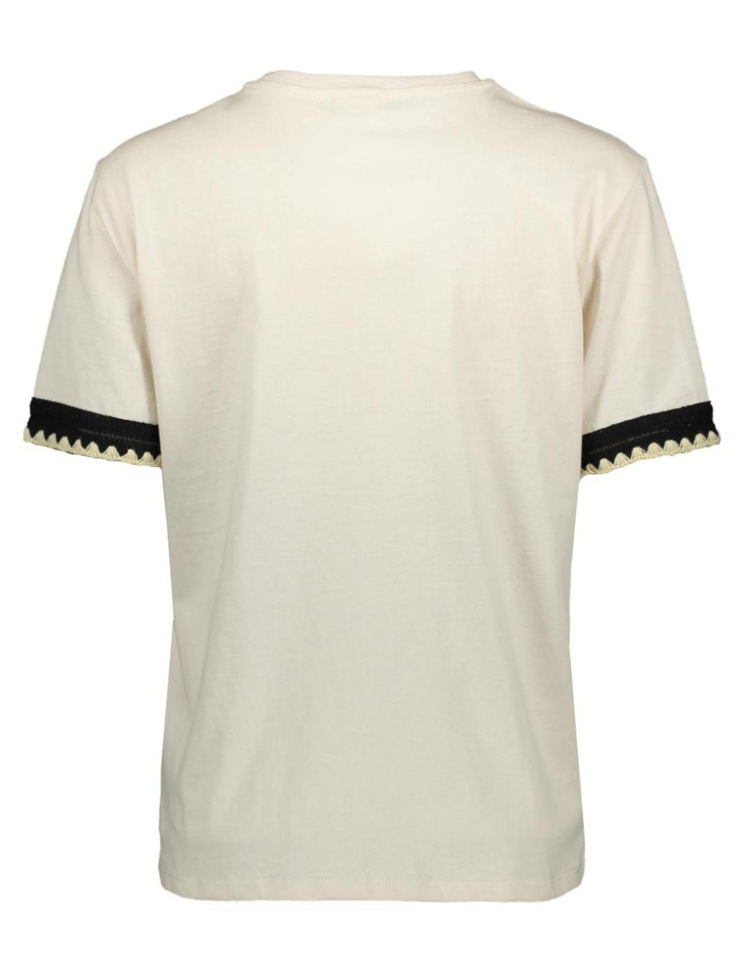 Camiseta Vila Najra beige manga corta para mujer