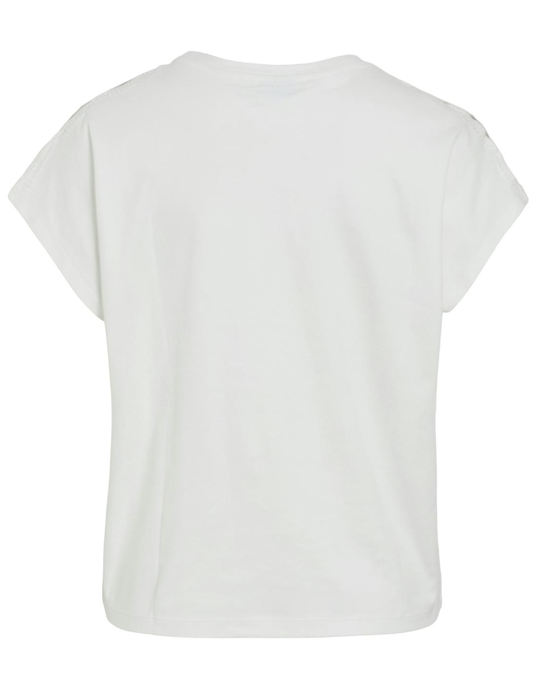 Camiseta básica Vila Pavia blanca manga corta para mujer