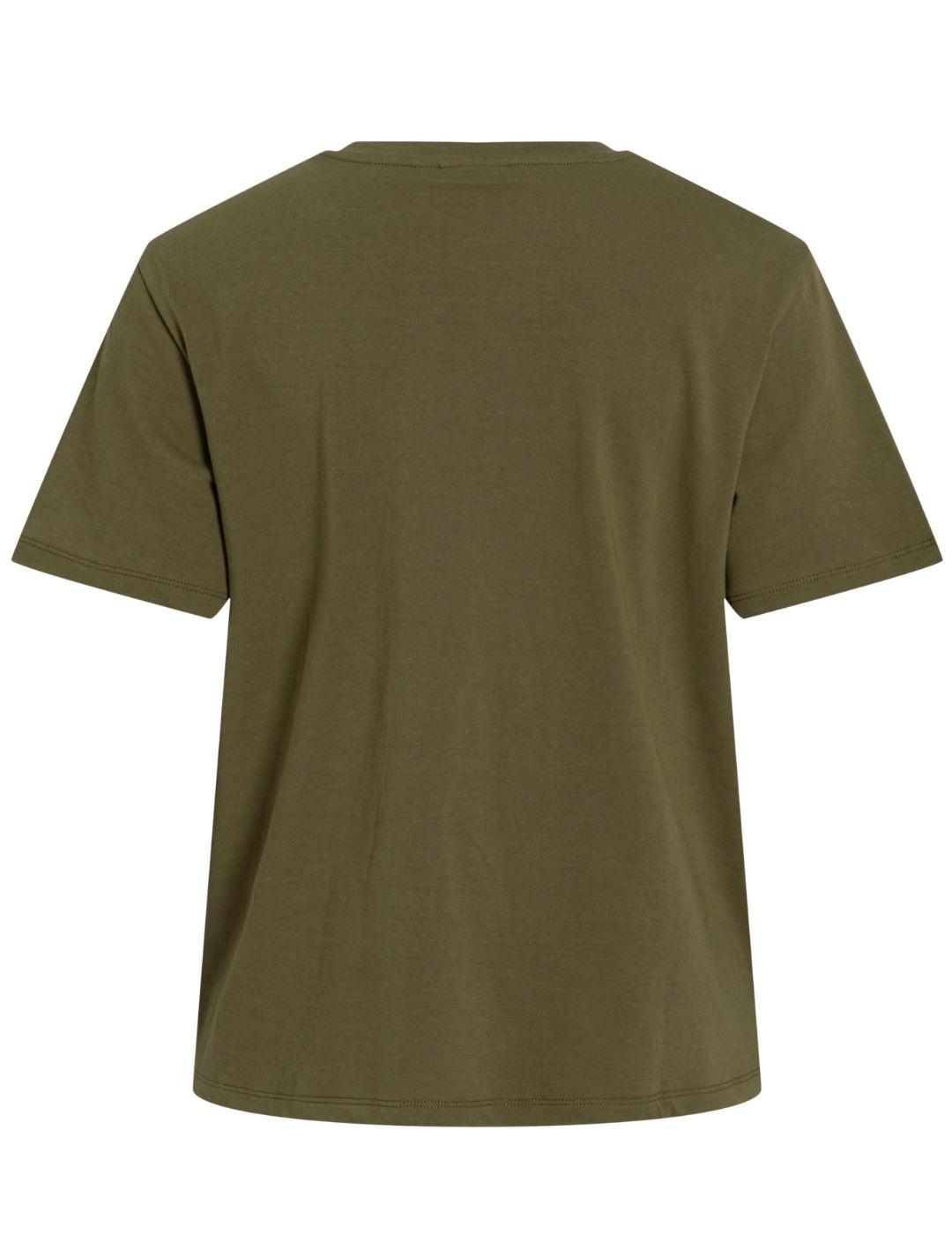 Camiseta Vila Wonti verde militar manga corta para mujer