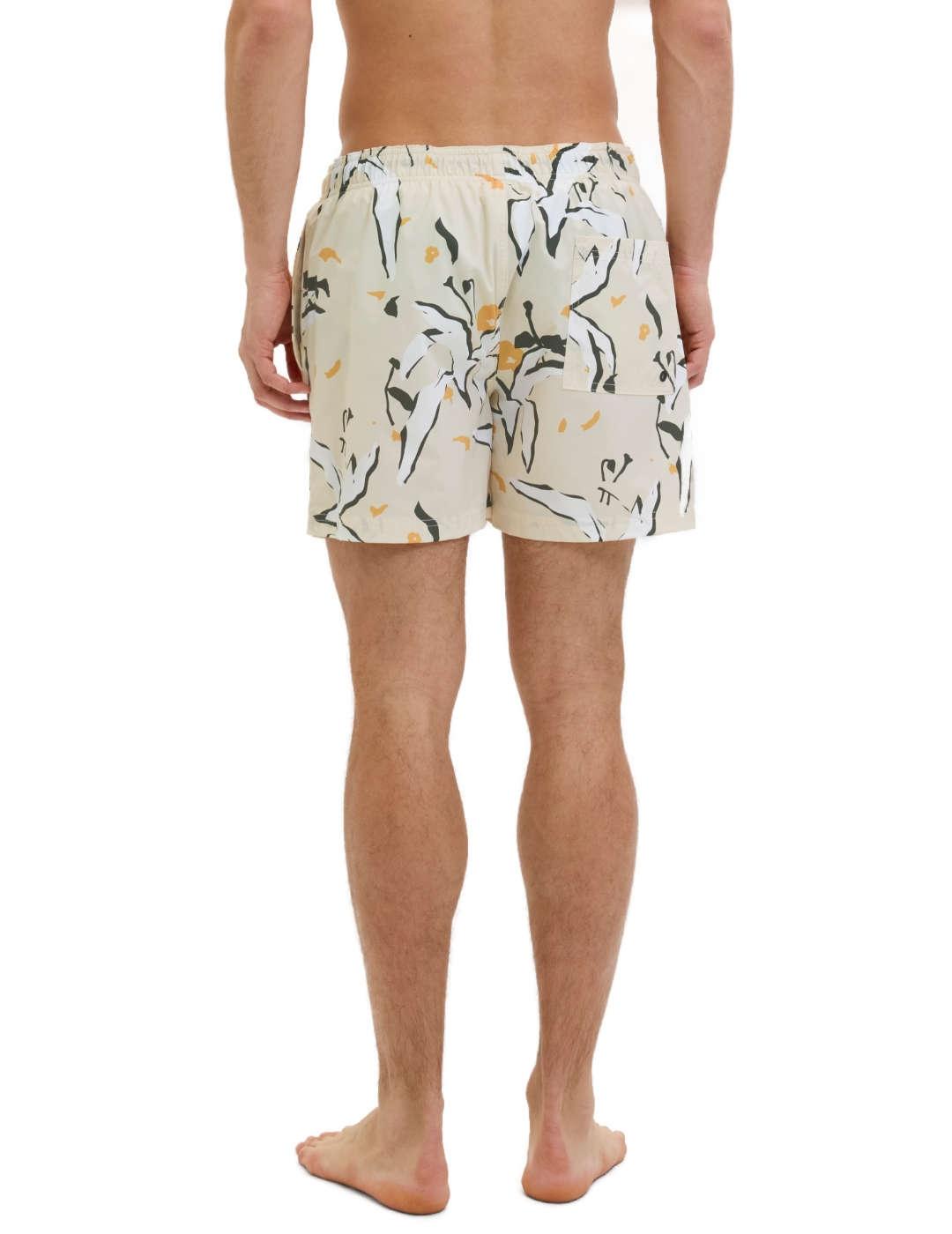 Bañador Jack&Jones Maui beige estampado floral para hombre