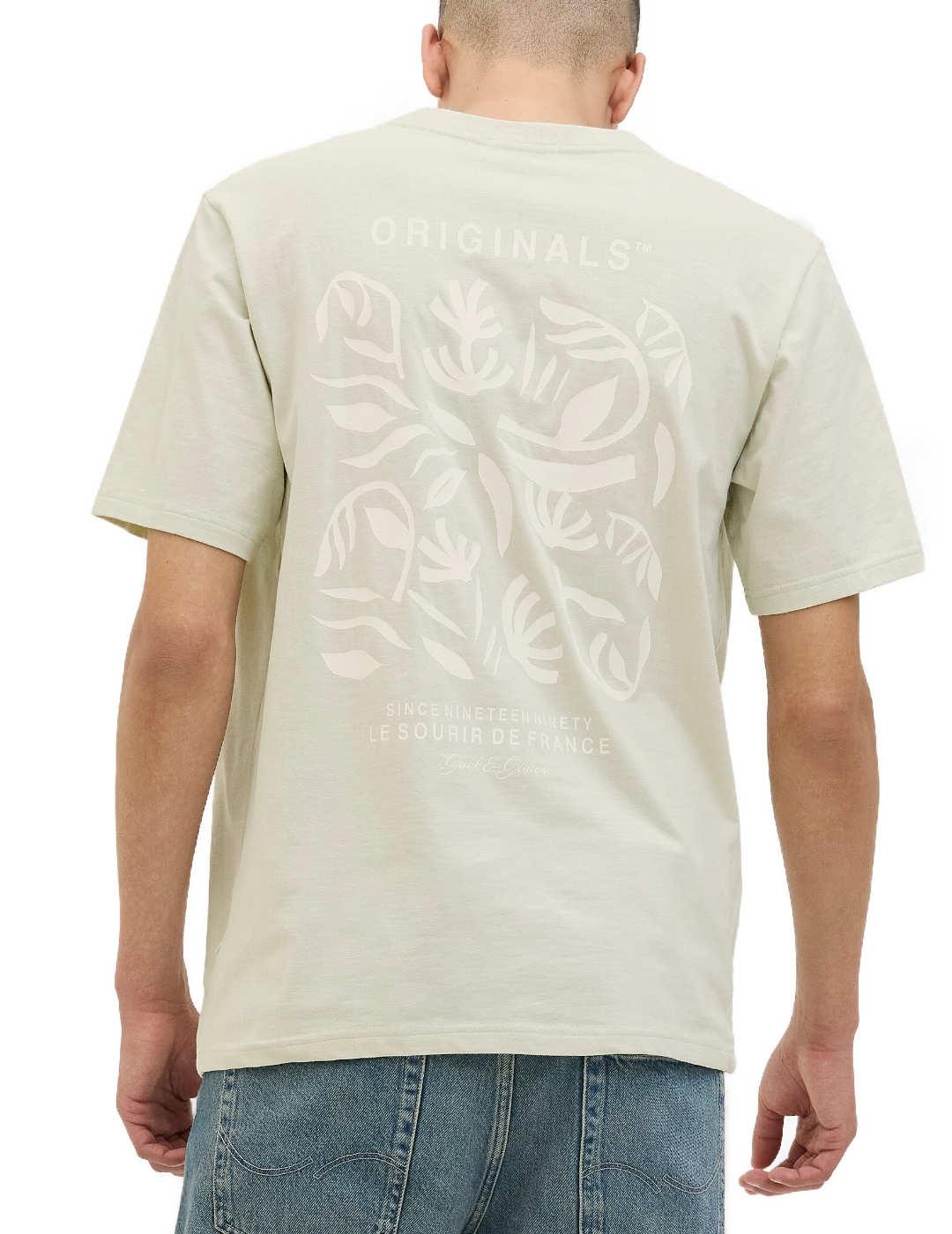 Camiseta Jack&Jones Canggu beige manga corta para hombre