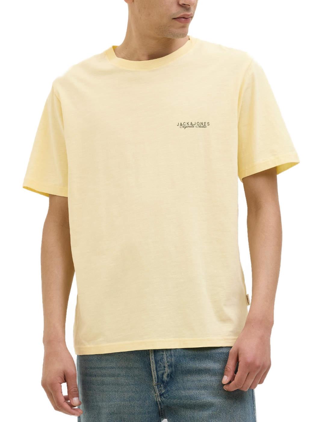Camiseta Jack&Jones Canggu amarilla manga corta para hombre