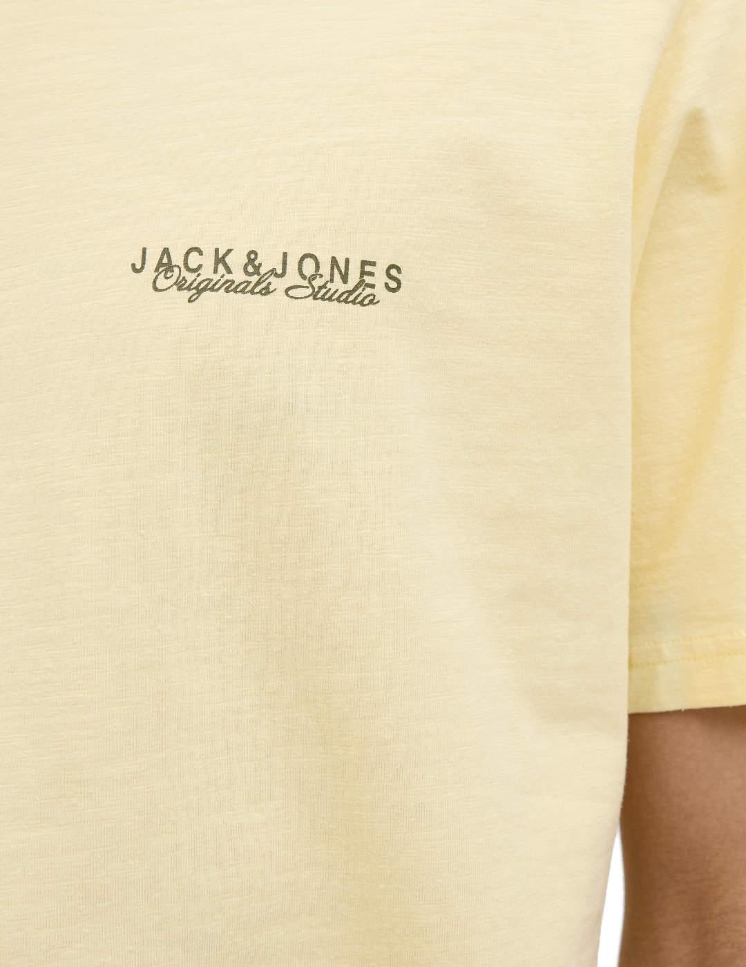 Camiseta Jack&Jones Canggu amarilla manga corta para hombre