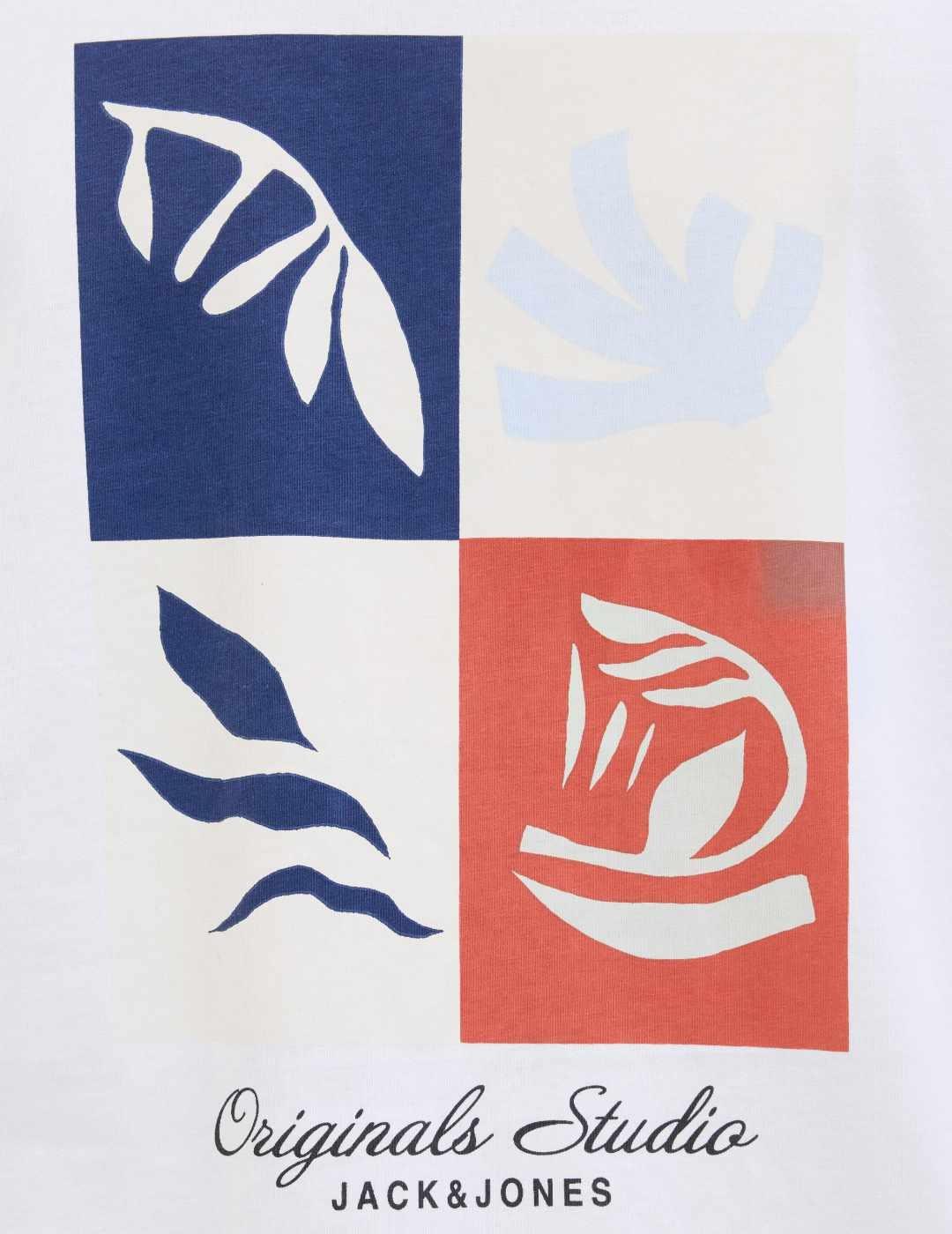 Camiseta Jack&Jones Canggu blanca dibujo frontal de hombre