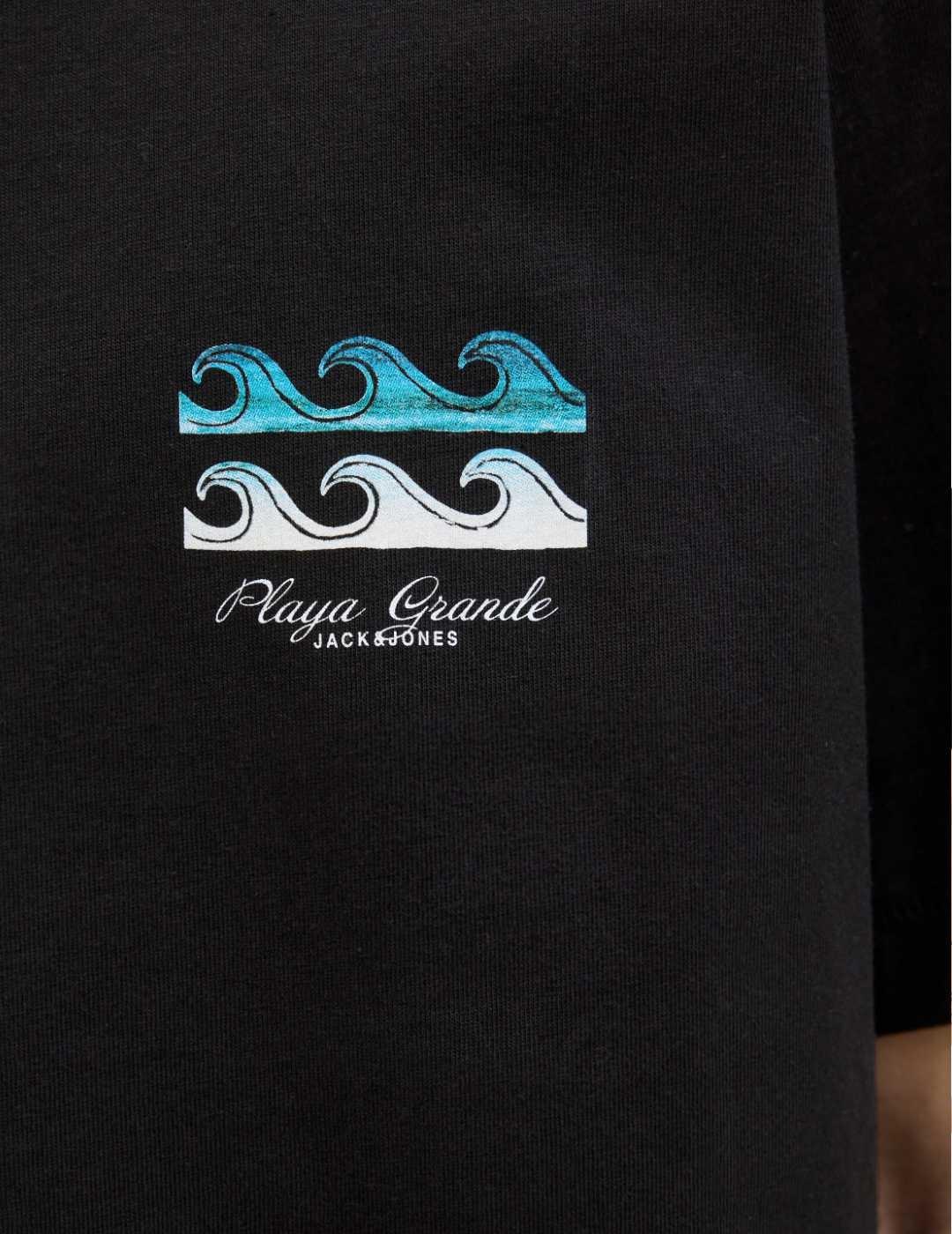 Camiseta Jack&Jones Canggu negra manga corta de hombre