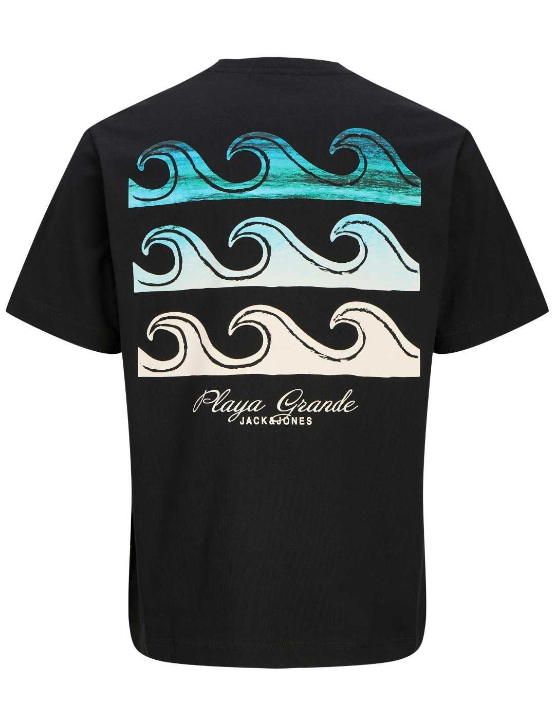 Camiseta Jack&Jones Canggu negra manga corta de hombre