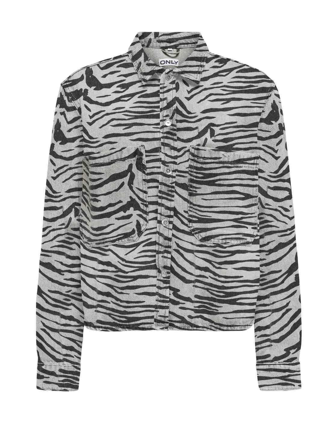 Chaqueta Only Cassie manga larga estampada cebra de mujer