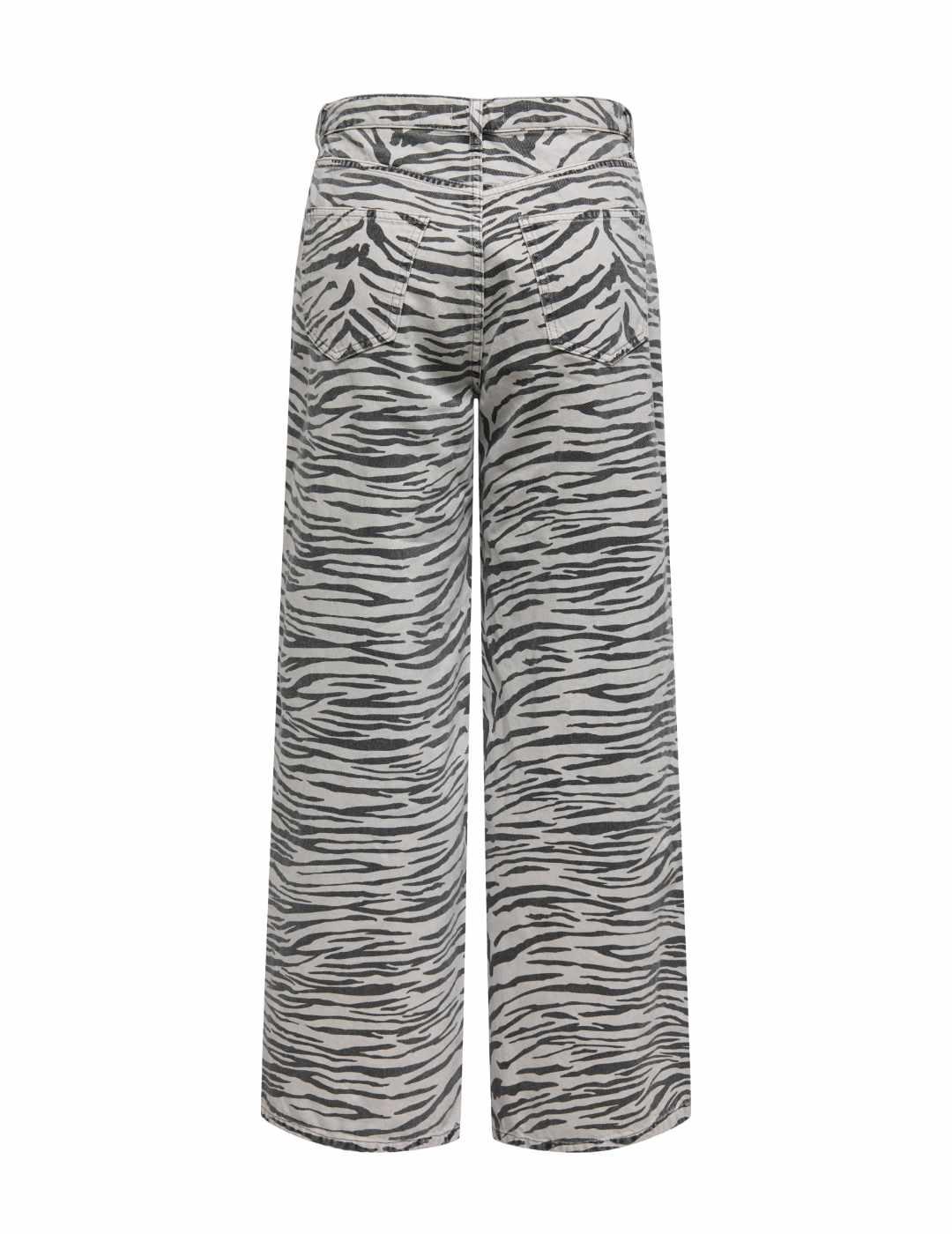 Pantalón vaquero Only Hope wide cebra para mujer