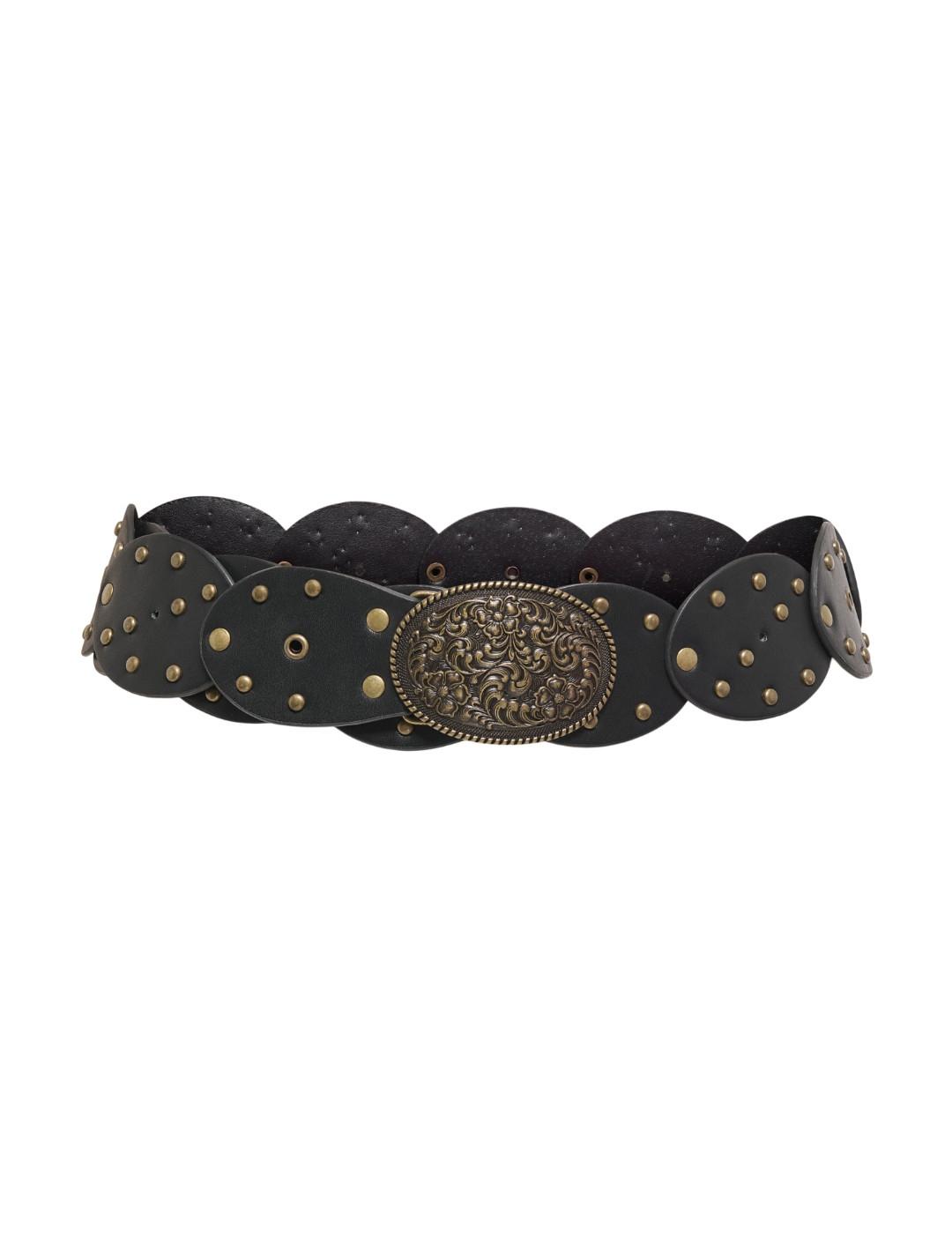 Cinturón Only Gladiator negro dorado tachuelas para mujer