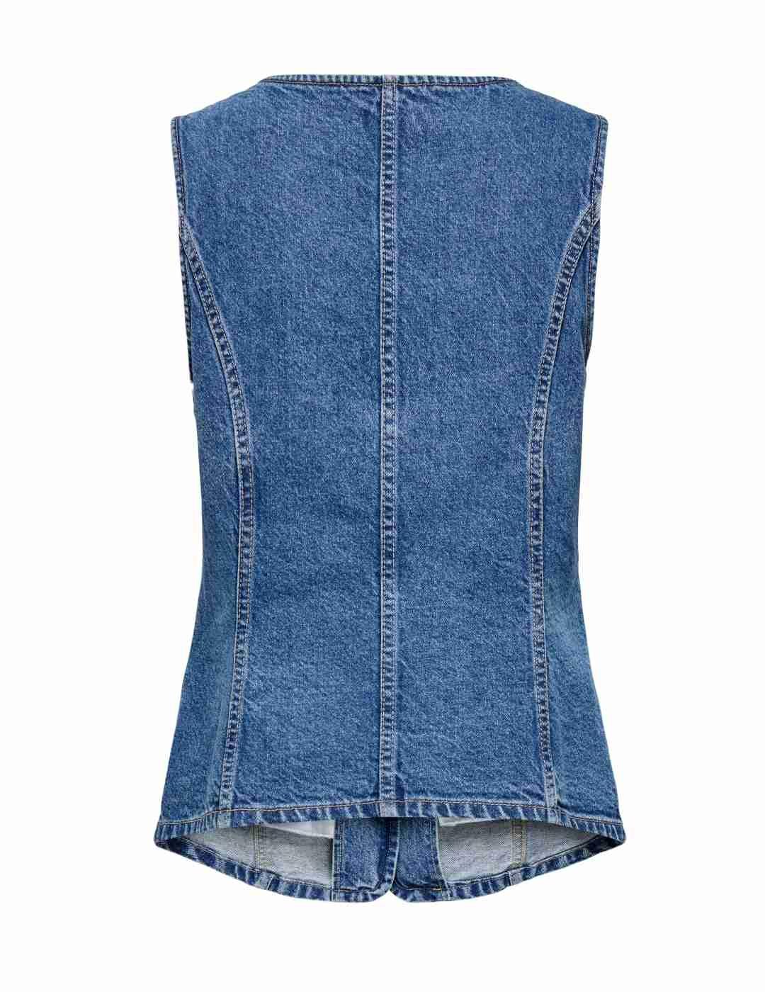 Chaleco Only Giulina azul vaquero slim para mujer