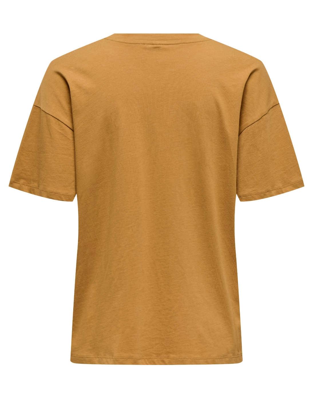 Camiseta Only Stacey mostaza manga corta para mujer