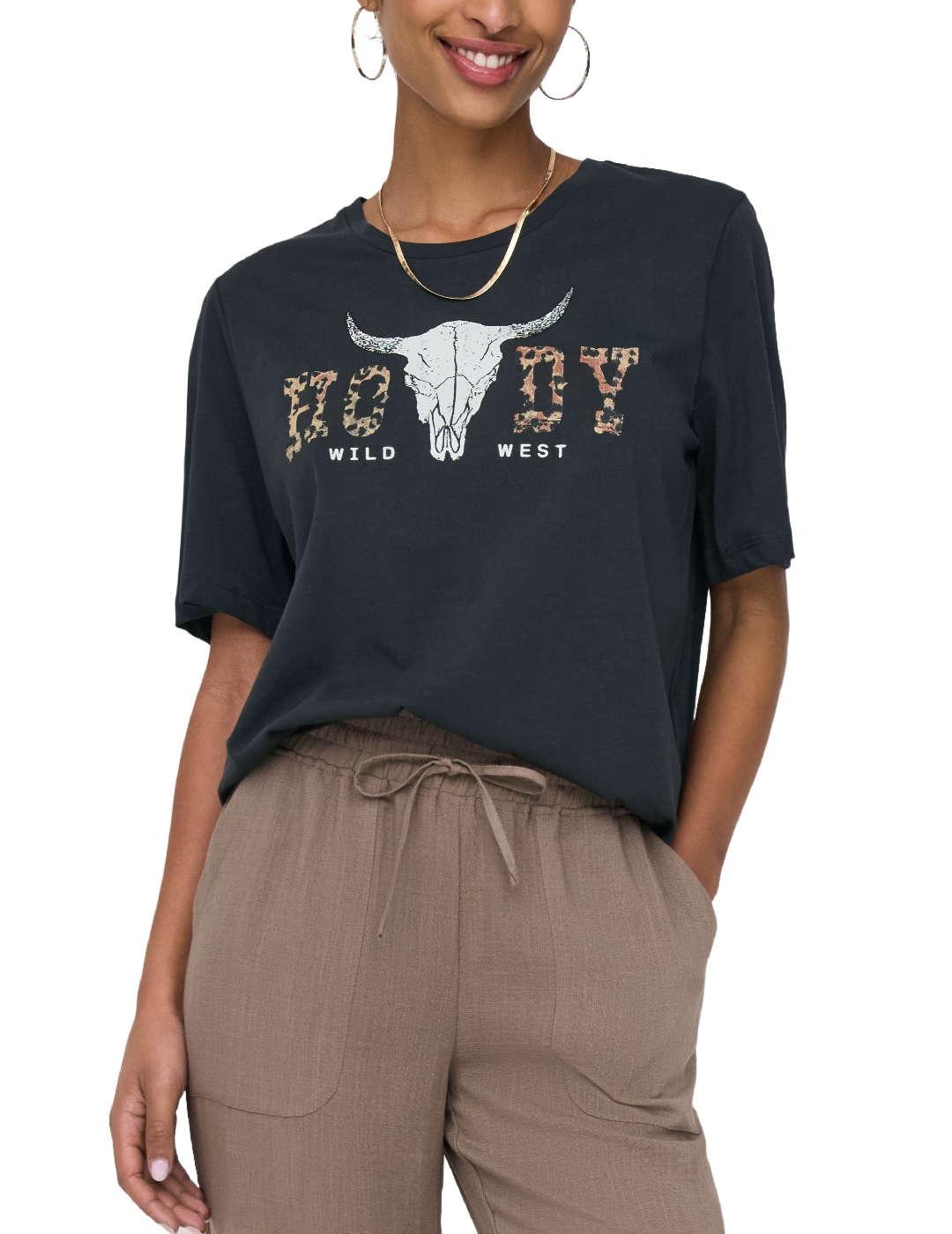 Camiseta Only Stacey negra manga corta para mujer