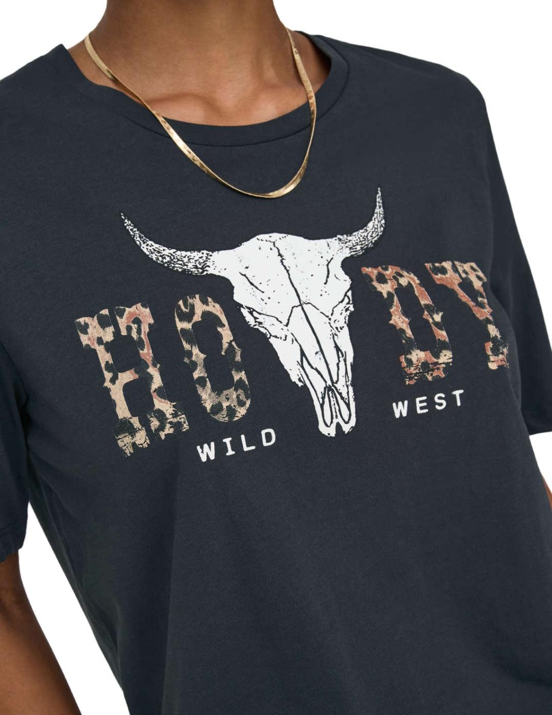 Camiseta Only Stacey negra manga corta para mujer