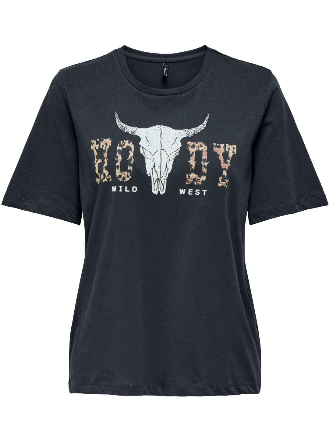 Camiseta Only Stacey negra manga corta para mujer