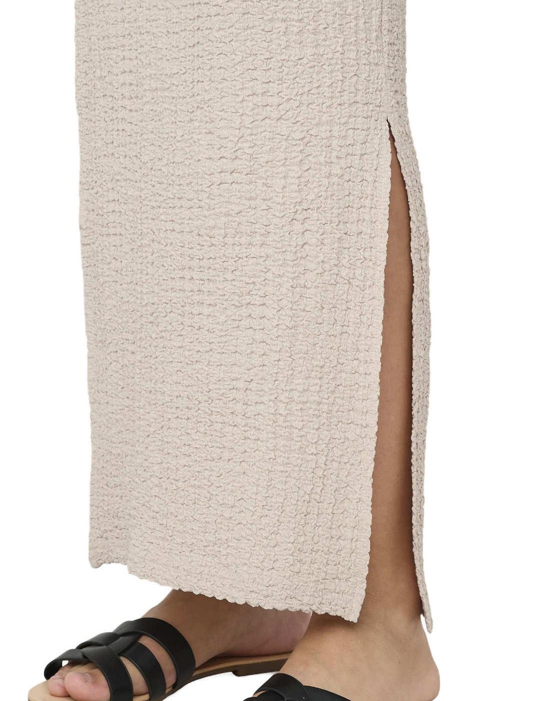 Falda Only Katie maxi beige tejido textura para mujer