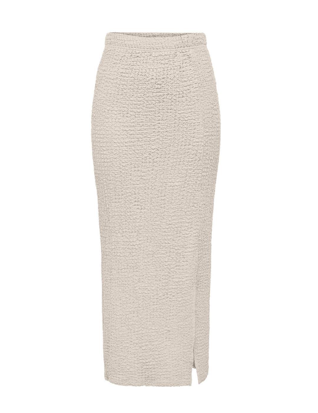 Falda Only Katie maxi beige tejido textura para mujer