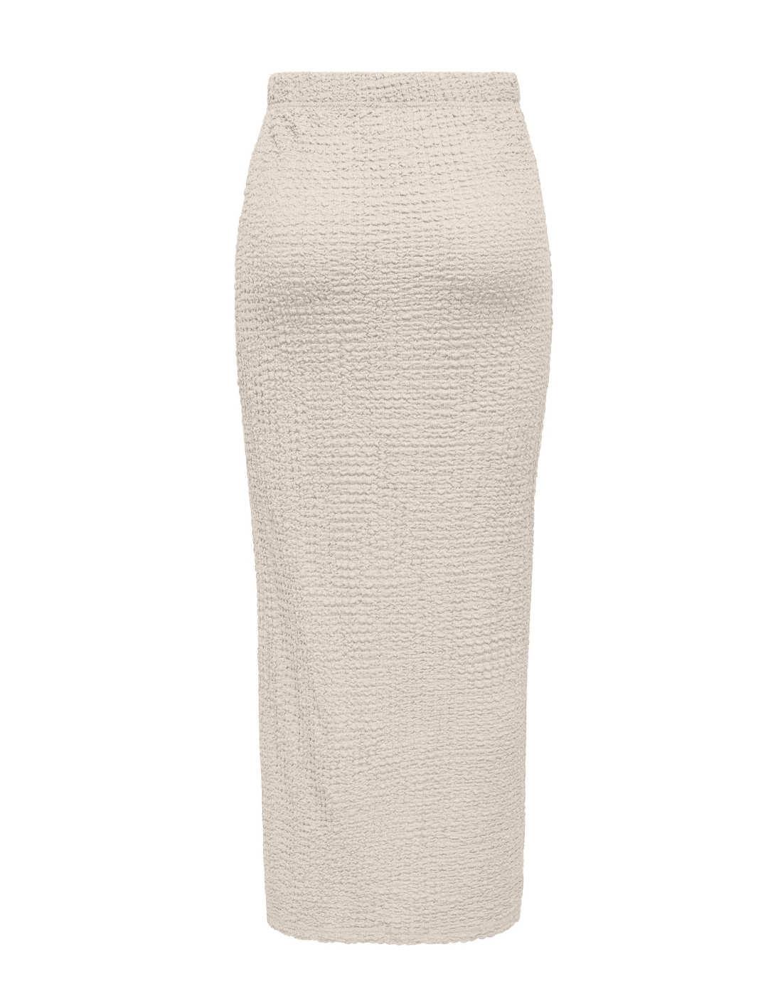 Falda Only Katie maxi beige tejido textura para mujer