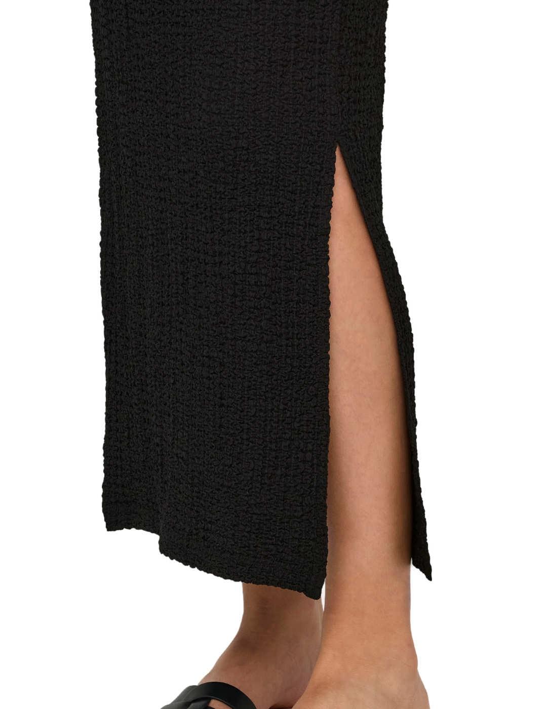 Falda Only Katie maxi negra tejido con textura para mujer