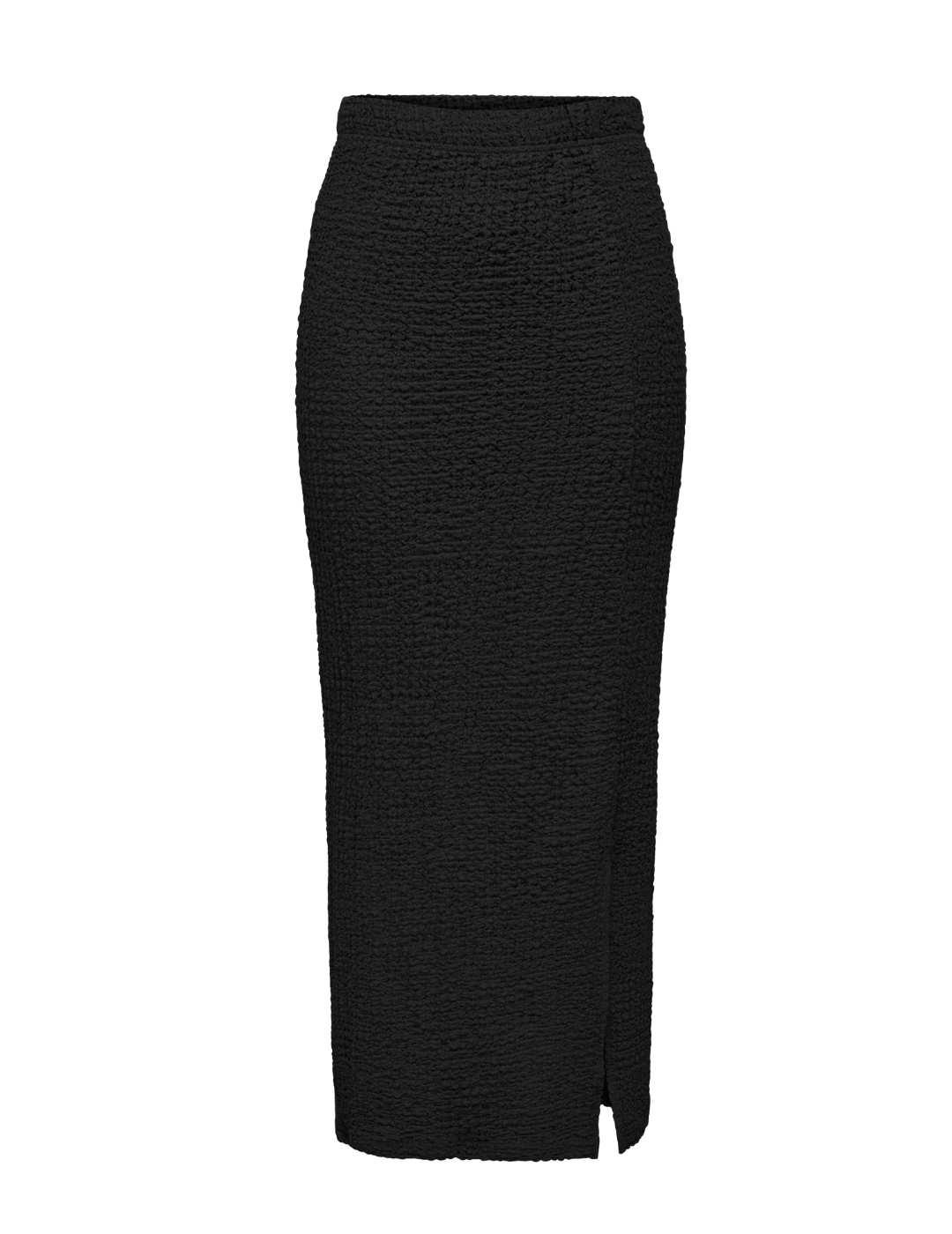 Falda Only Katie maxi negra tejido con textura para mujer