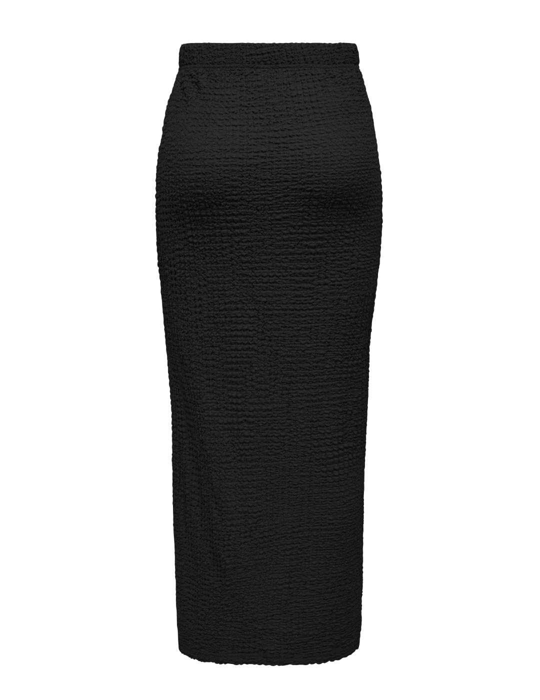Falda Only Katie maxi negra tejido con textura para mujer