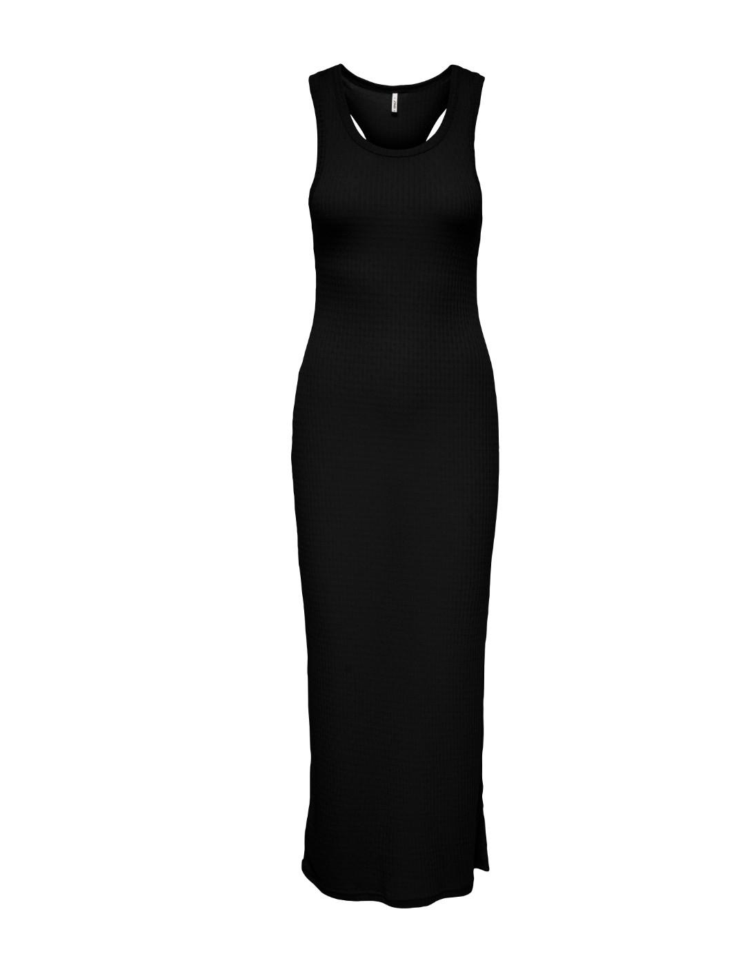 Vestido Only Ryder maxi negro textura sisa para mujer