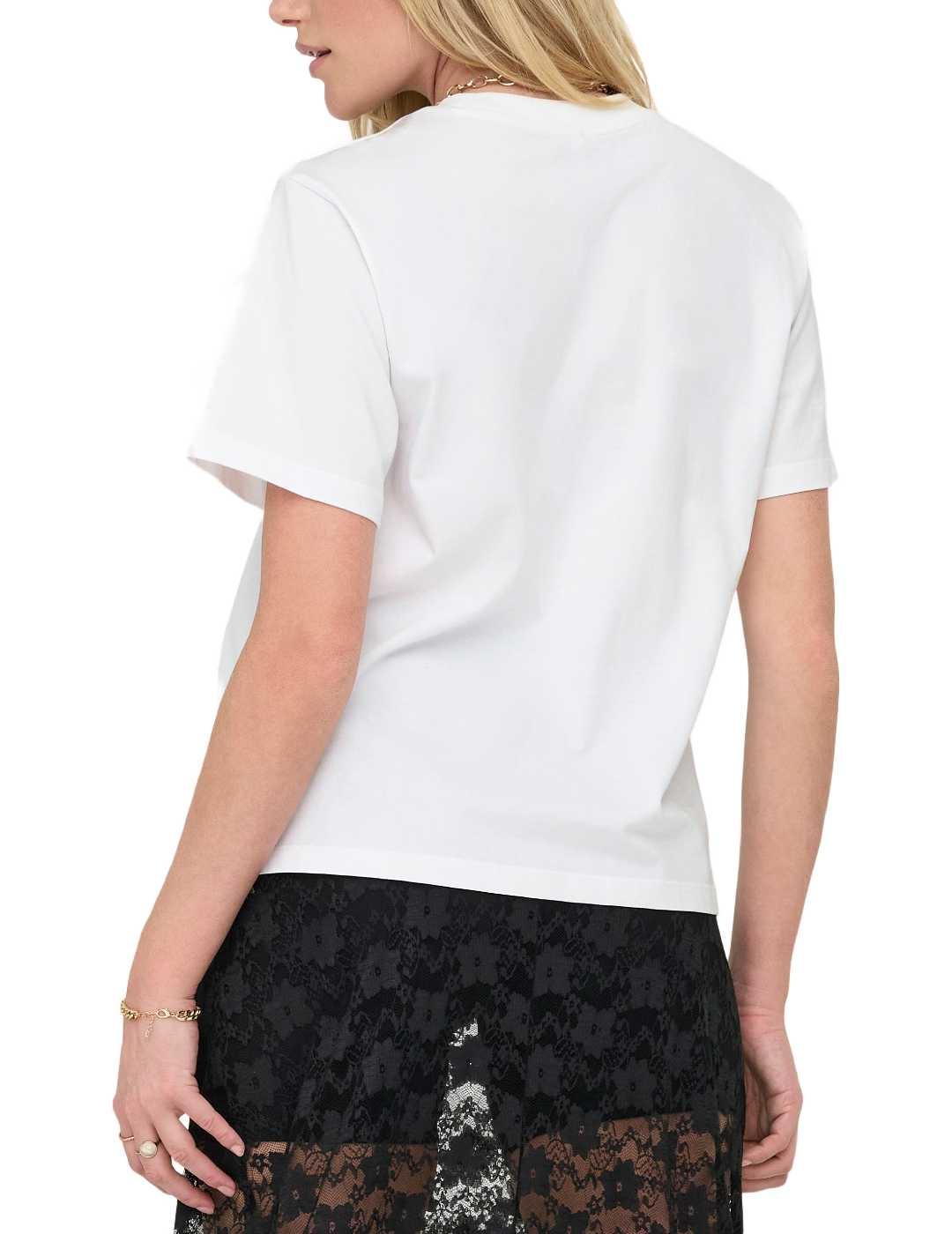 Camiseta Only Donna blanca Bulldog de mujer-Sh