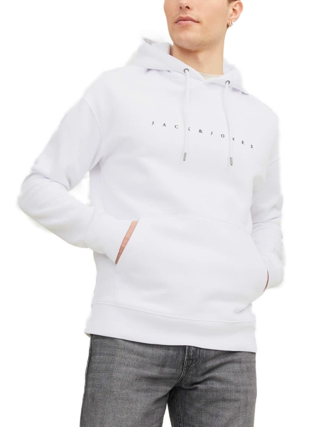 Sudadera Jack&Jones Star blanca con capucha para hombre