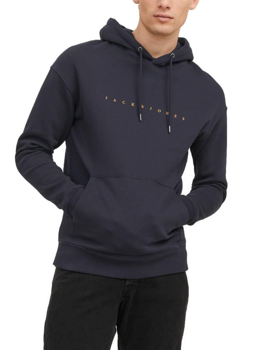Sudadera Jack&Jones Star azul marino con capucha para hombre