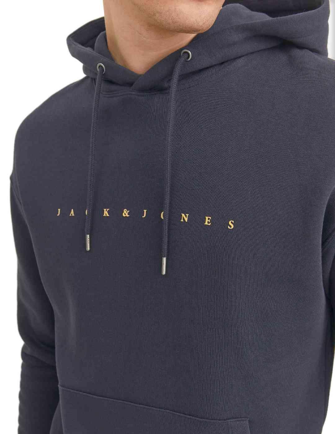 Sudadera Jack&Jones Star azul marino con capucha para hombre