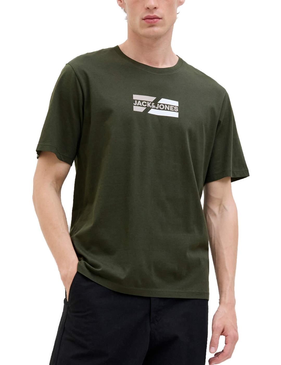 Camiseta Jack&Jones Corp verde oscuro manga corta de hombre