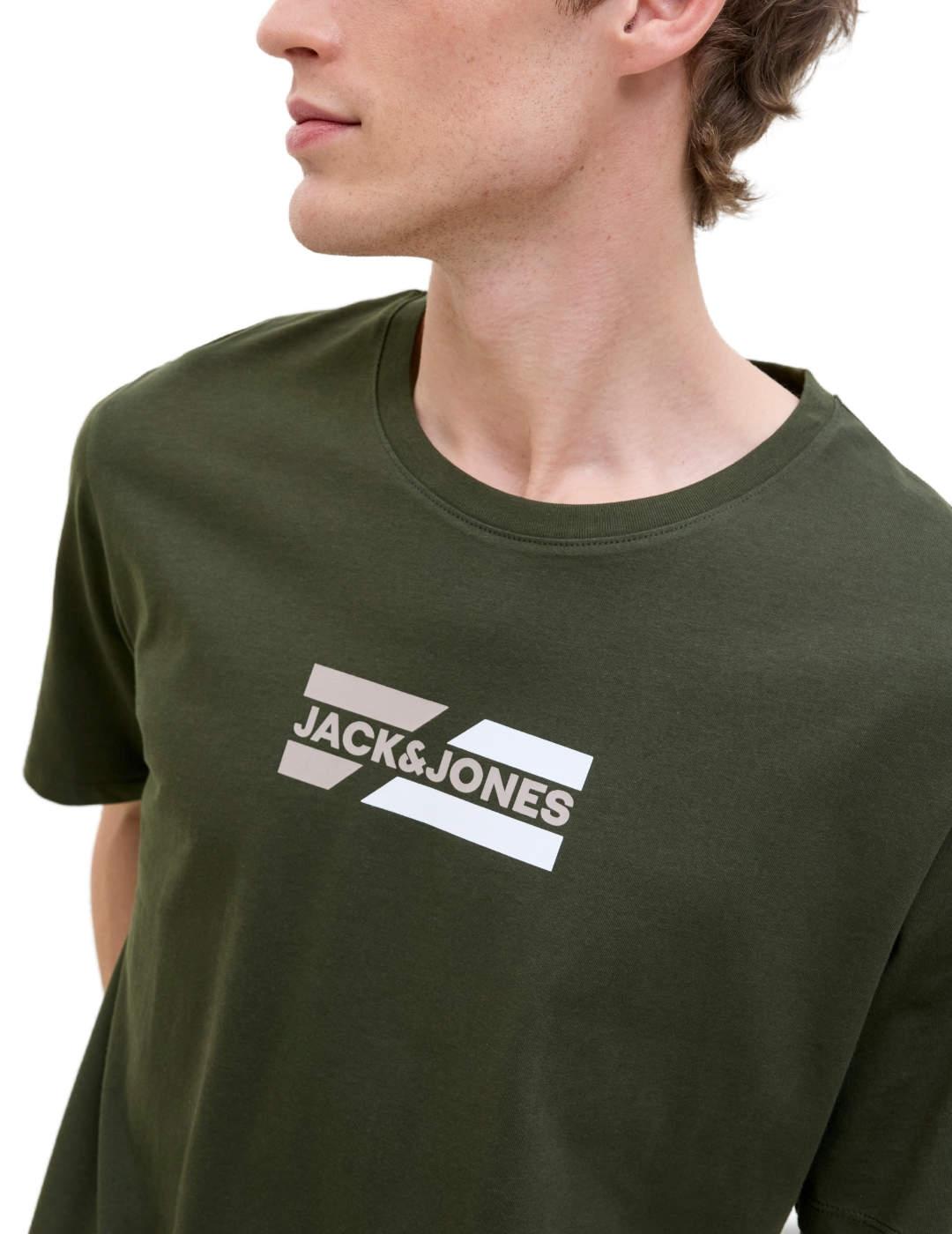 Camiseta Jack&Jones Corp verde oscuro manga corta de hombre