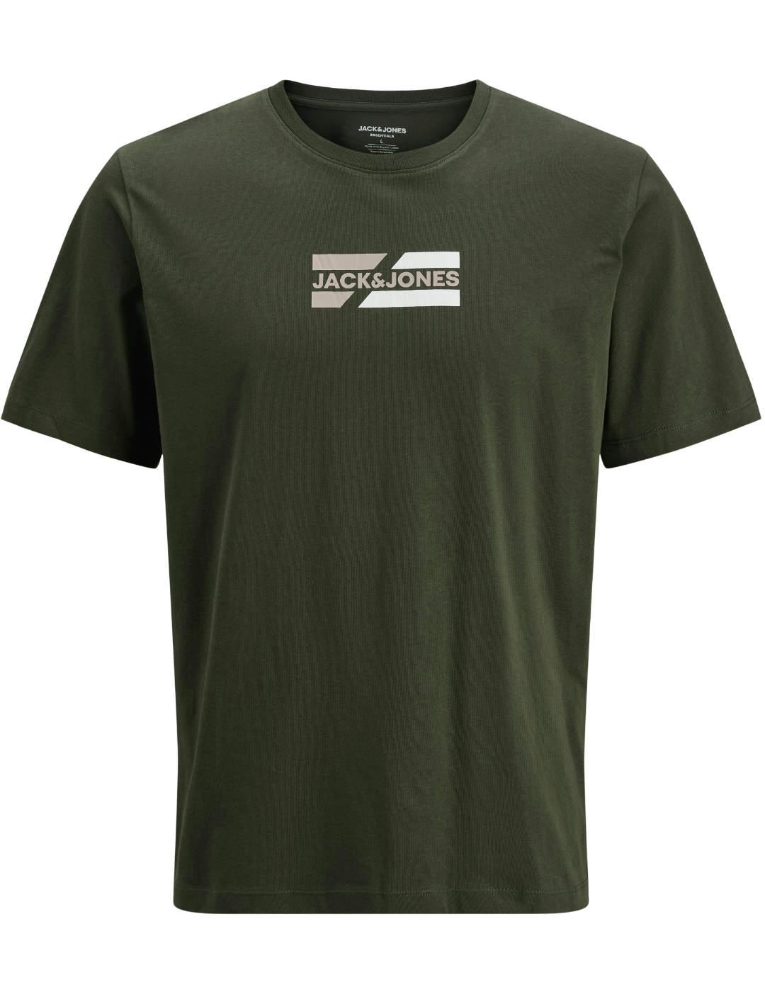 Camiseta Jack&Jones Corp verde oscuro manga corta de hombre