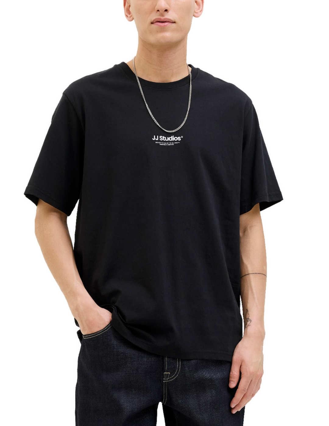 Camiseta Jack&Jones Soho negra logo manga corta de hombre