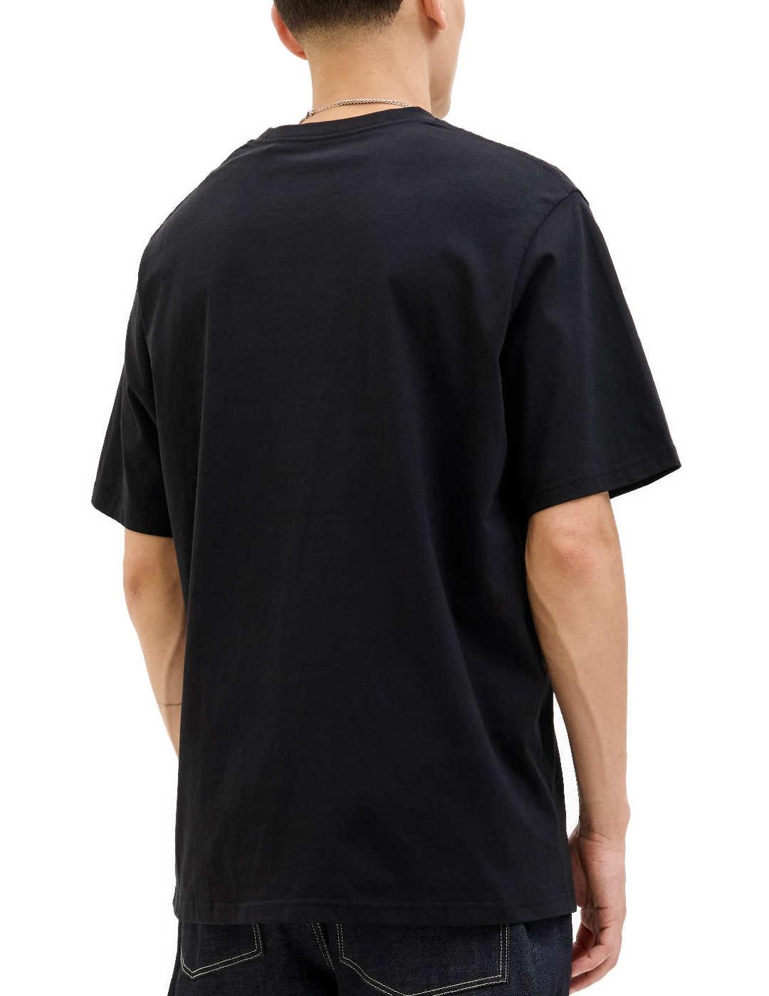 Camiseta Jack&Jones Soho negra logo manga corta de hombre