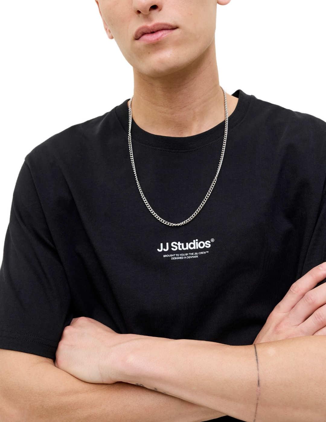 Camiseta Jack&Jones Soho negra logo manga corta de hombre