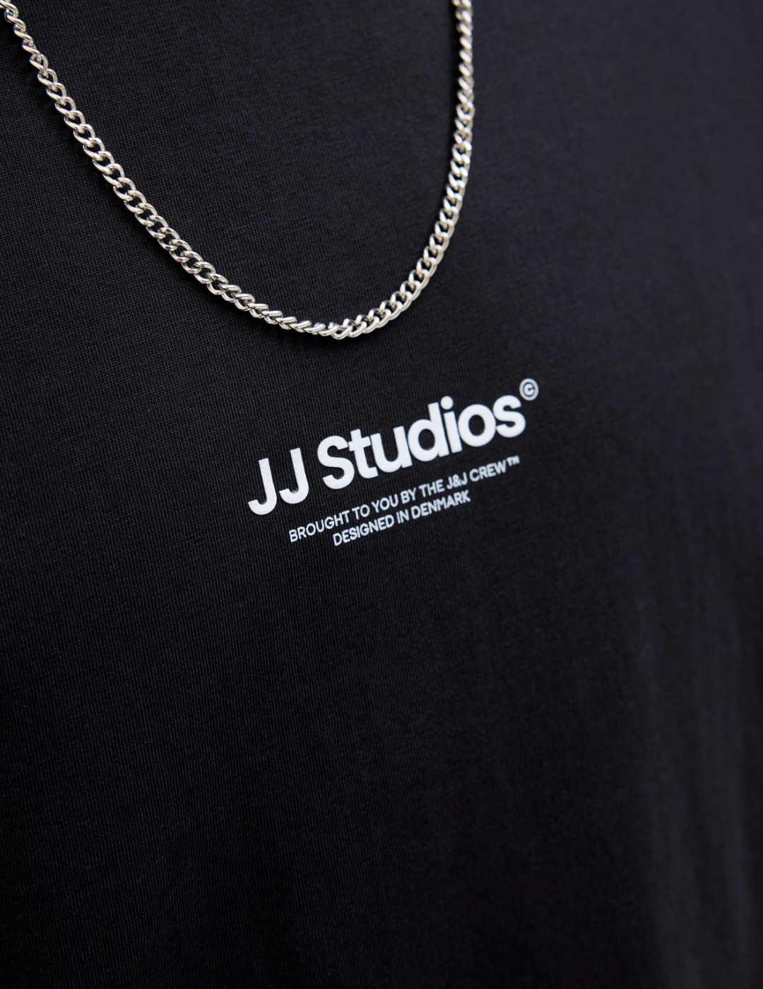 Camiseta Jack&Jones Soho negra logo manga corta de hombre