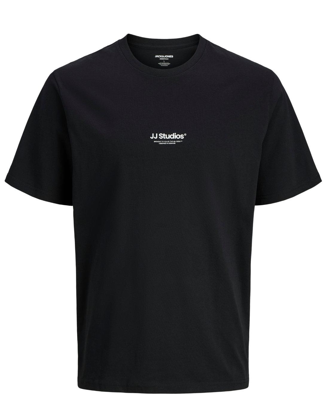 Camiseta Jack&Jones Soho negra logo manga corta de hombre