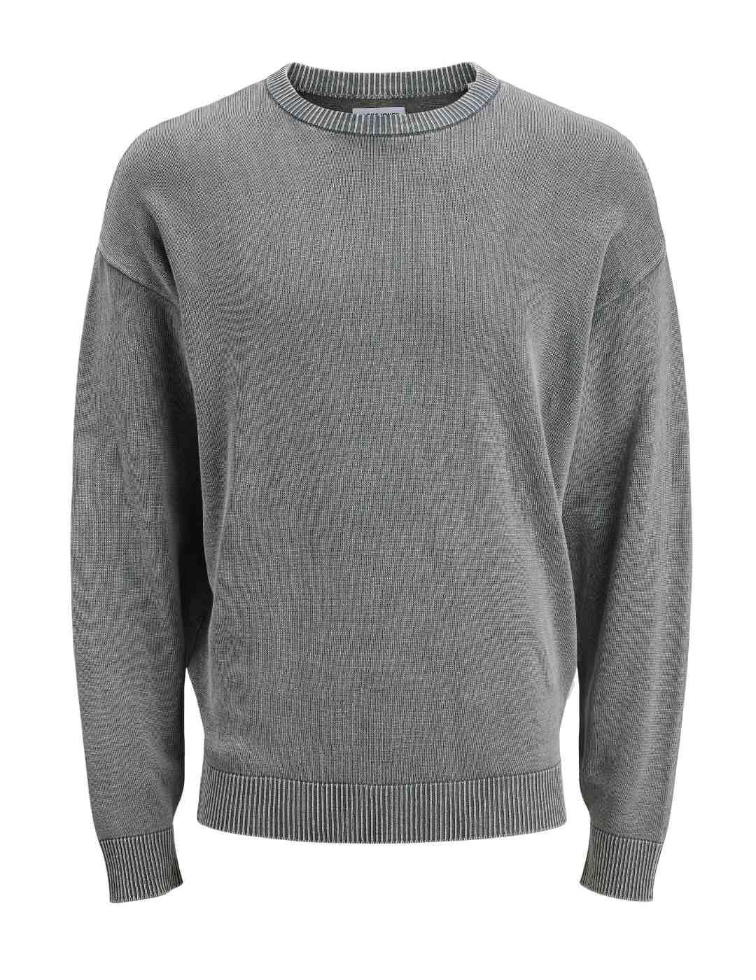 Jersey Jack&Jones Charge gris marengo manga larga de hombre