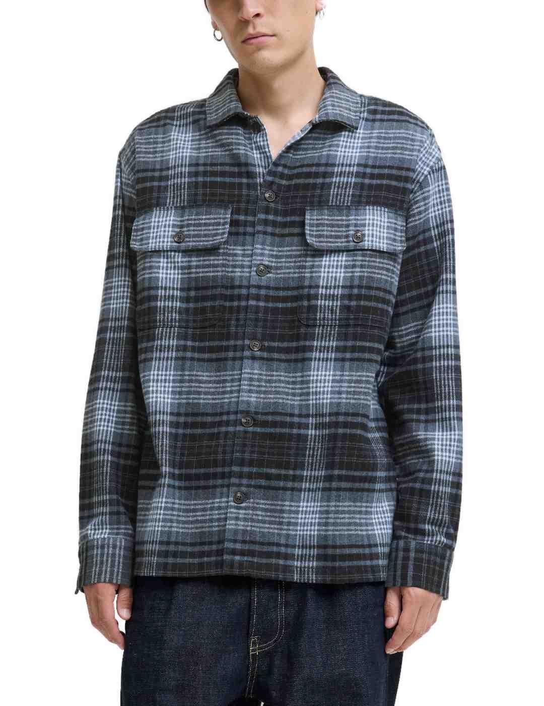 Camisa Jack&Jones Charge cuadros gris y negra de hombre
