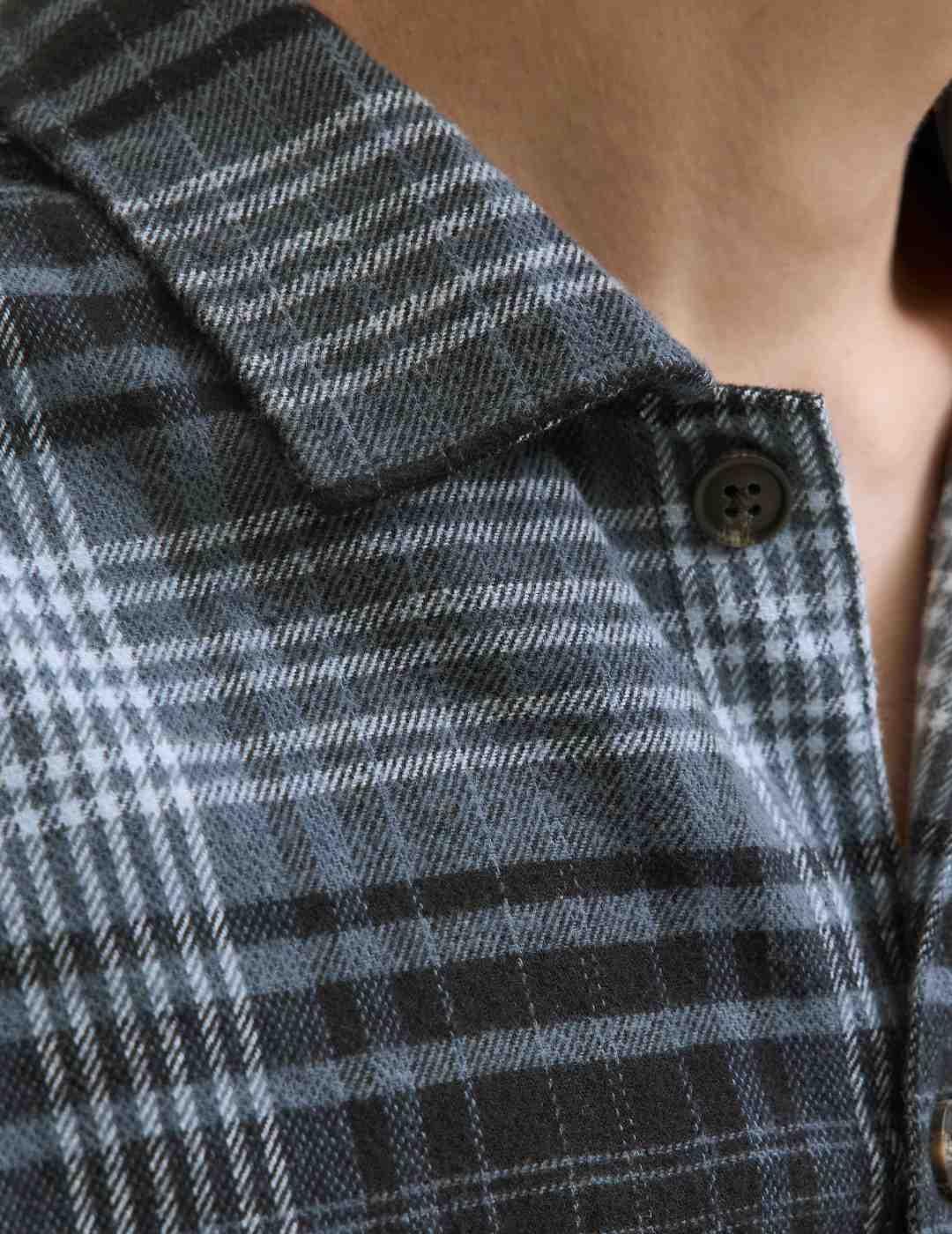 Camisa Jack&Jones Charge cuadros gris y negra de hombre