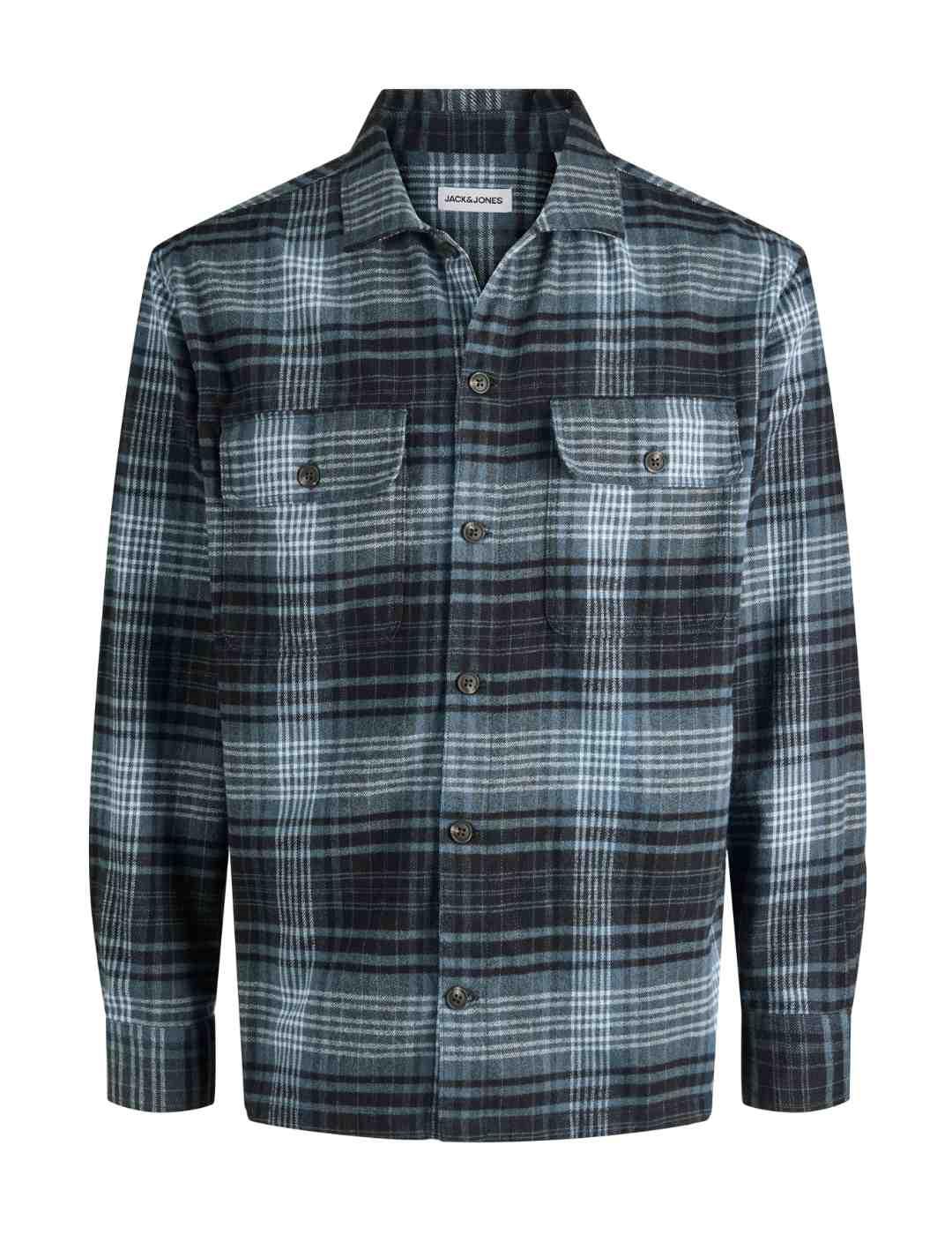 Camisa Jack&Jones Charge cuadros gris y negra de hombre