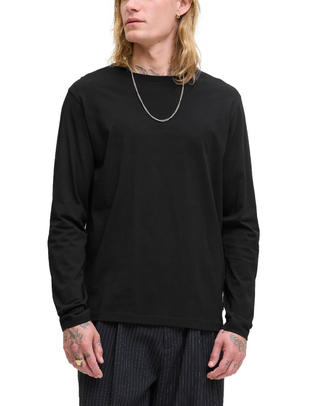 Camiseta Jack&Jones Organic negra manga larga para hombre