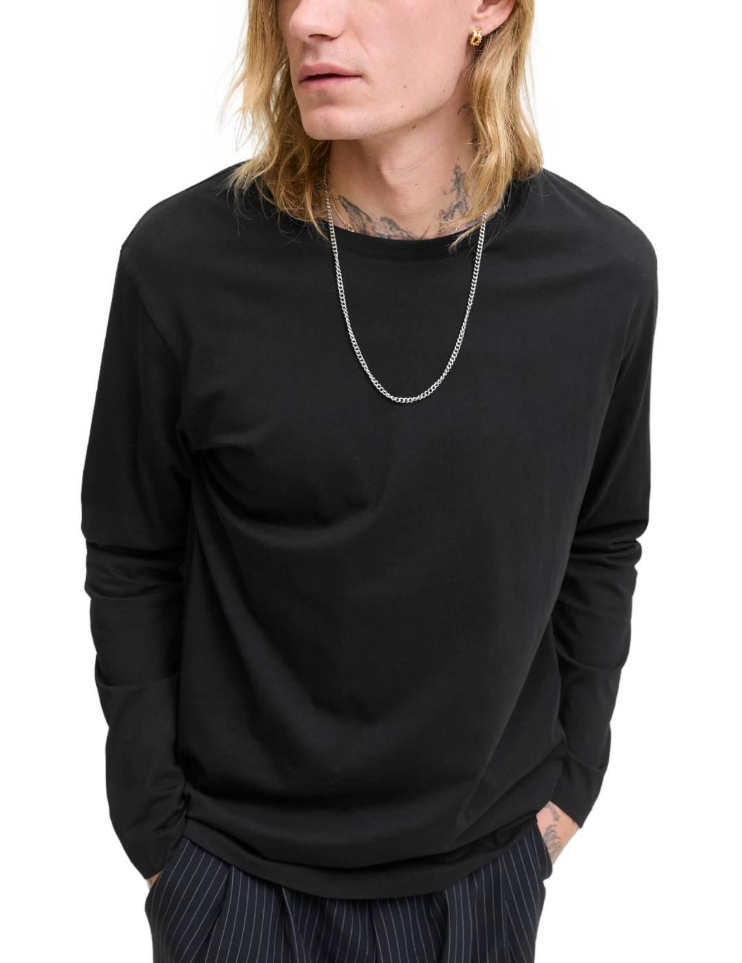 Camiseta Jack&Jones Organic negra manga larga para hombre