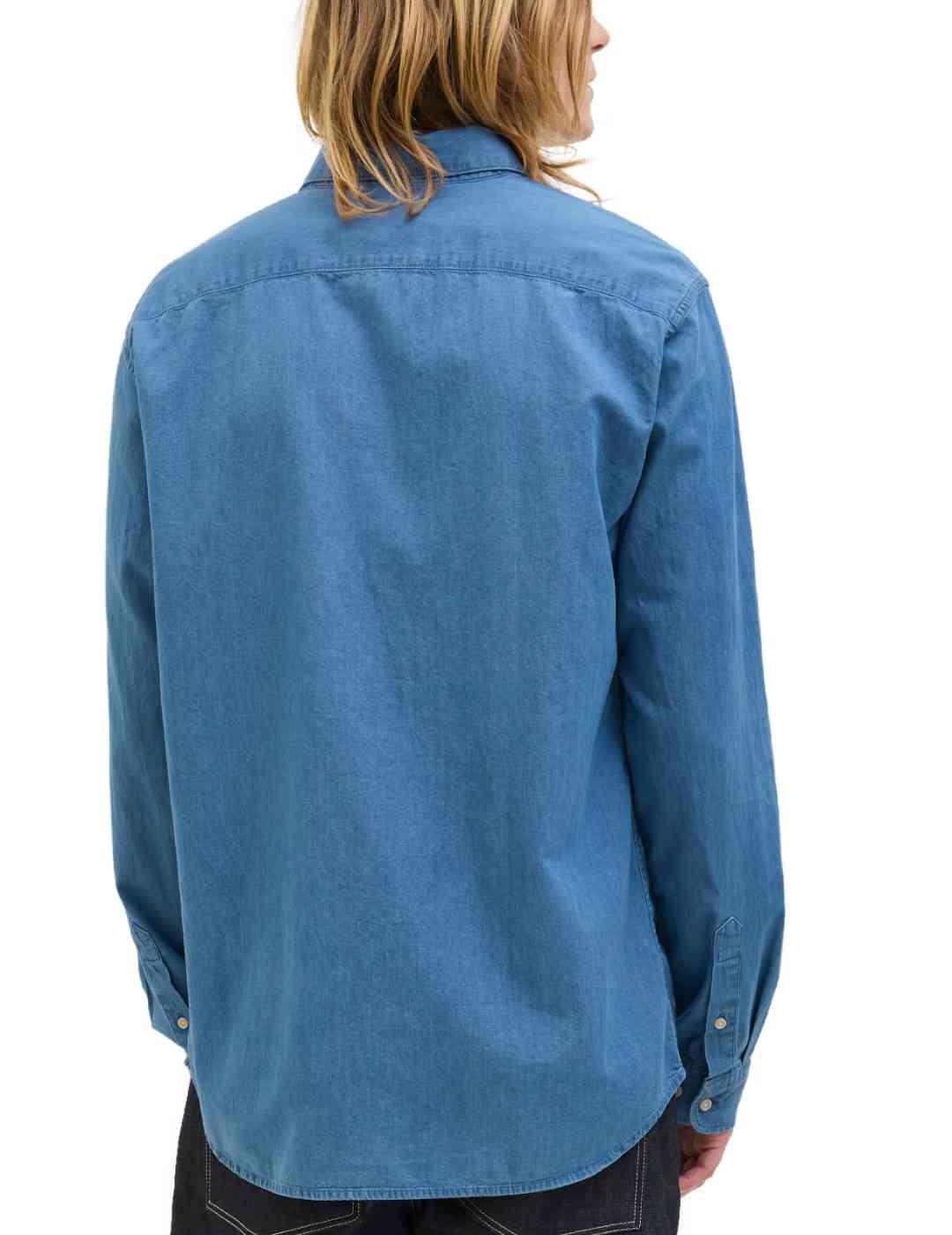 Camisa Jack&Jones Perfect azul medio vaquera para hombre