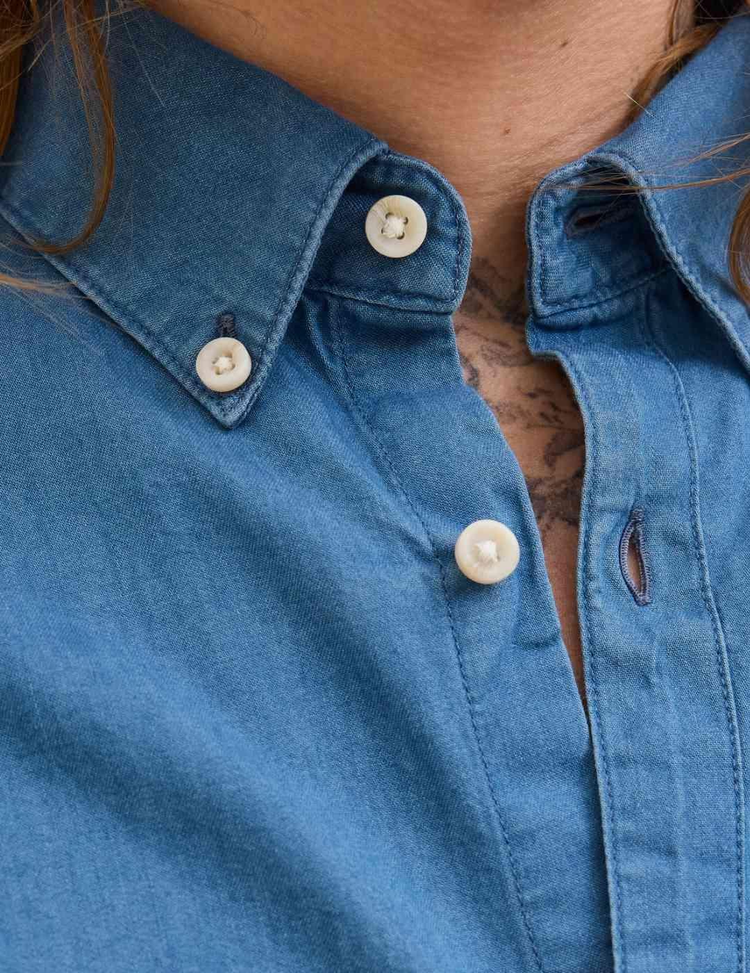 Camisa Jack&Jones Perfect azul medio vaquera para hombre