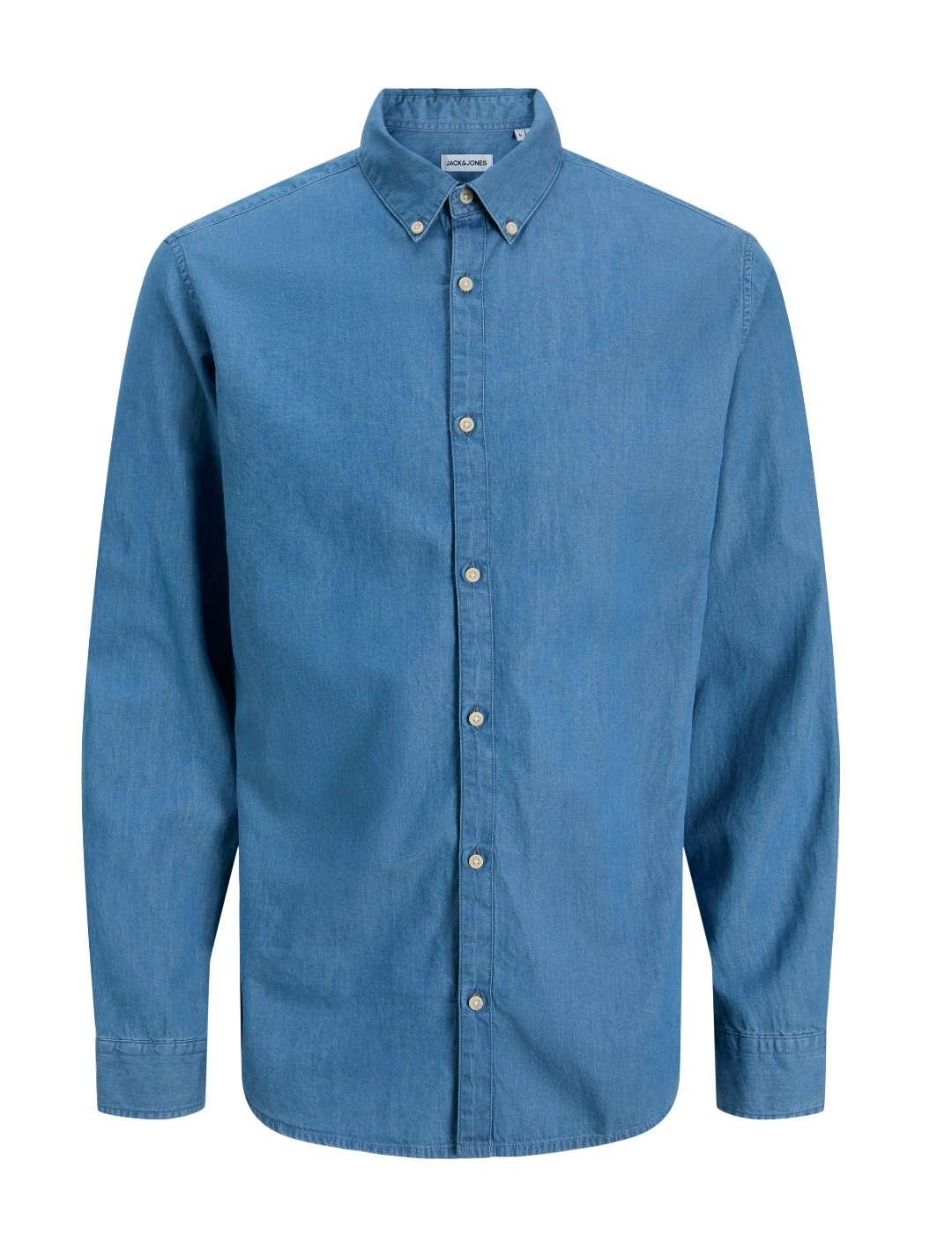 Camisa Jack&Jones Perfect azul medio vaquera para hombre