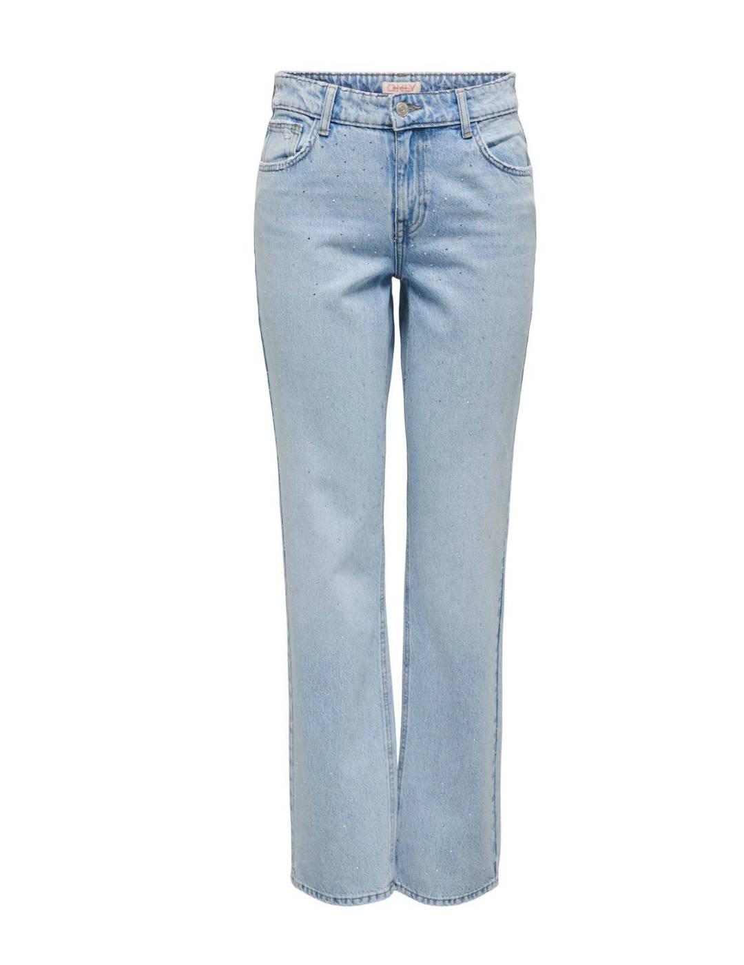 Pantalón vaquero Only Robyn recto azul claro para mujer